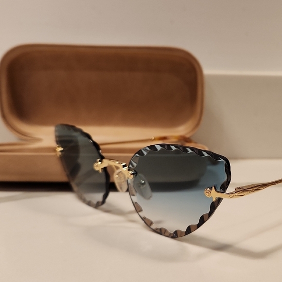 Chloe Women's Cat-Eye Sunglasses with Blue Lenses Ce157s in 839 - Picture 4 of 8